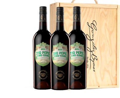 Tio Pepe en Rama y Caja de madera
